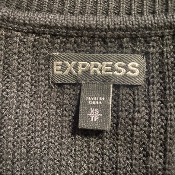 Express Black Knit Cotton Scoop Neck 3/4 Dolman Sleeve Sweater - Picture 5 of 6